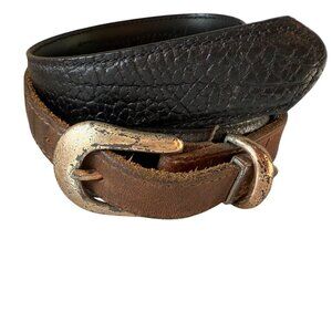 Vintage Leather Belt Women’s Black & Brown Classic Retro Timeless